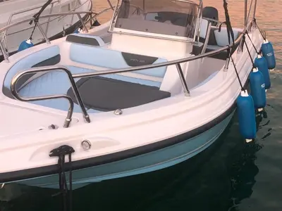 Deck of Rancraft Rm 21, a Gulet Rancraft RM21 motorboat at Zadar, Croatia