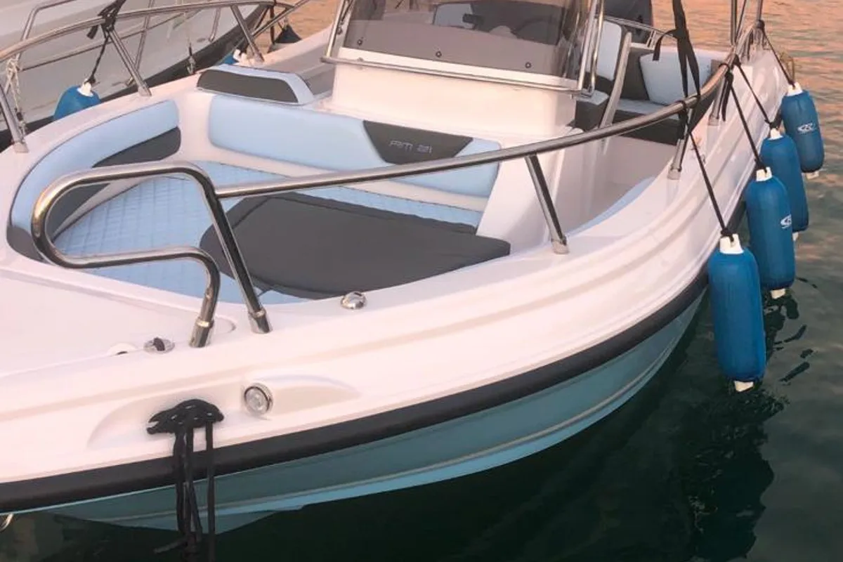 Deck of Rancraft Rm 21, a Gulet Rancraft RM21 motorboat at Zadar, Croatia