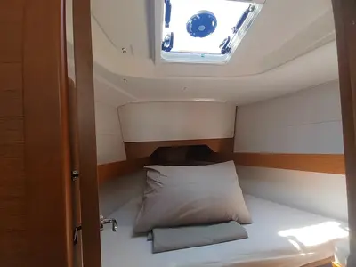 Cabin on Fig, a Jeanneau Sun Odyssey 349 sailboat at Grad Pula, Croatia
