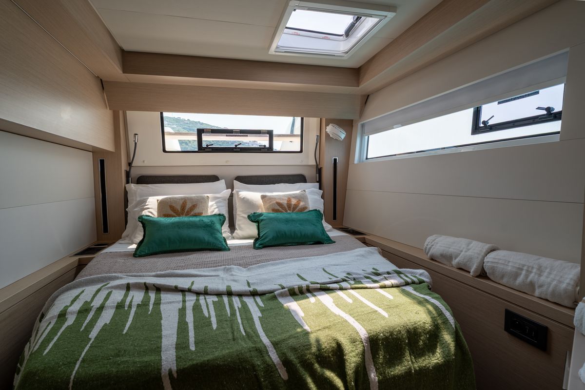 Cabin on Sailuxe - Fichetto, a Lagoon 51 catamaran at Castellammare del Golfo, Italy
