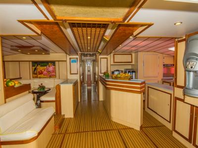 Salon of Cabin G12, a Gulet Mojito 78 catamaran at Eden Island Marina, Seychelles