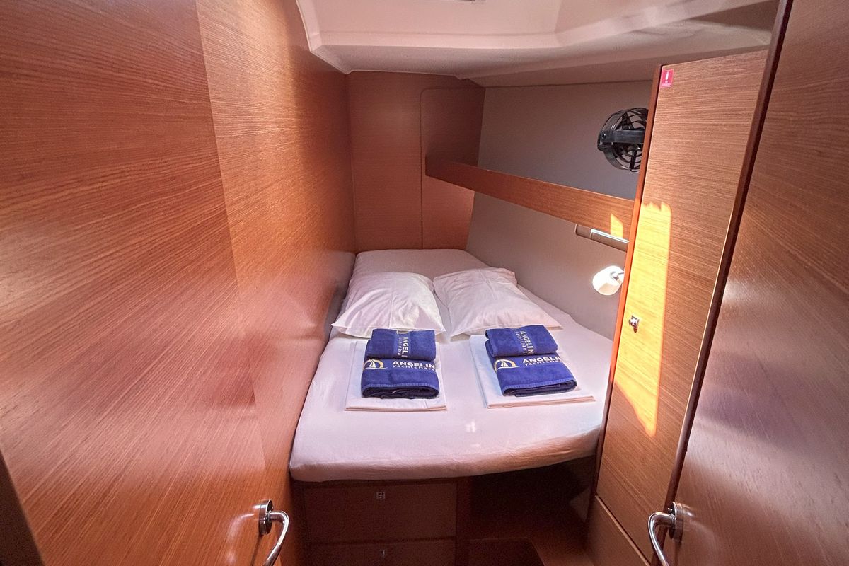 Cabin on Good Luck, a Dufour 460 GL sailboat at Primošten, Croatia