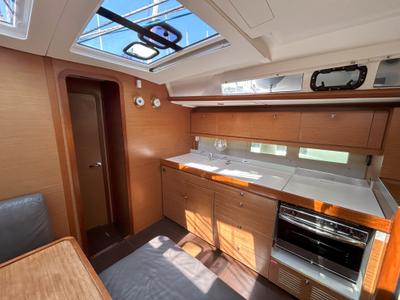 Galley of Good Luck, a Dufour 460 GL sailboat at Primošten, Croatia