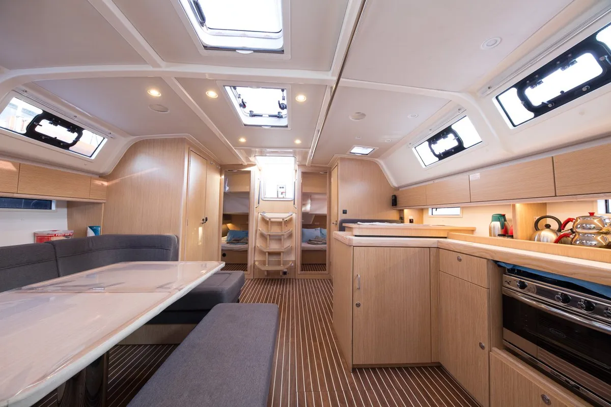 Galley of Bamboo, a Bavaria Cruiser 51 sailboat at Fethiye, Turkey