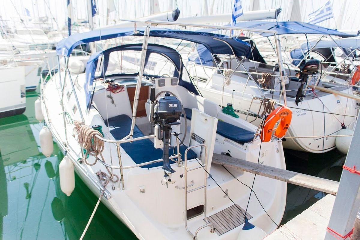 Exterior view of S/Y Ariadne, a Beneteau Oceanis 343 sailboat at Preveza, Greece