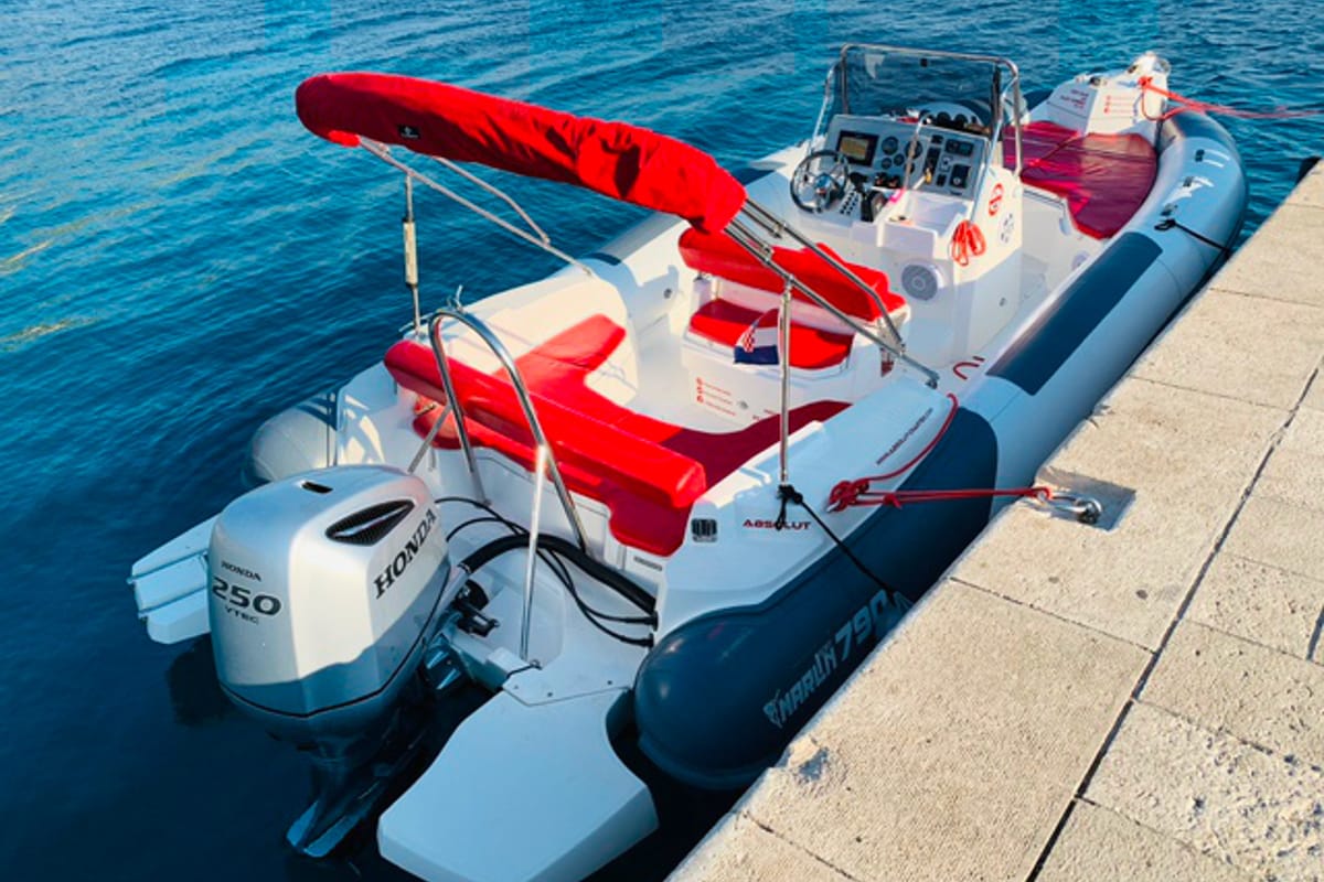 Exterior view of Marlin 790, a Marlin 790 Dynamic motorboat at Grad Trogir, Croatia
