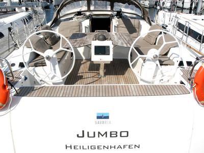 Cockpit of Jumbo, a Bavaria Cruiser 51 sailboat at Heiligenhafen, Germany