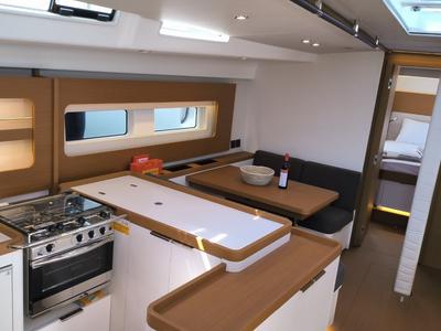 Galley of Oktana, a Beneteau First 53 sailboat at Lavreotiki Municipal Unit, Greece