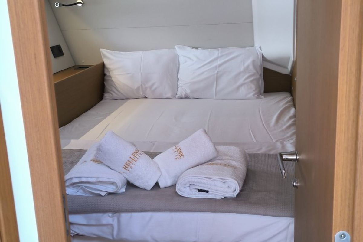 Cabin on Oktana, a Beneteau First 53 sailboat at Lavreotiki Municipal Unit, Greece
