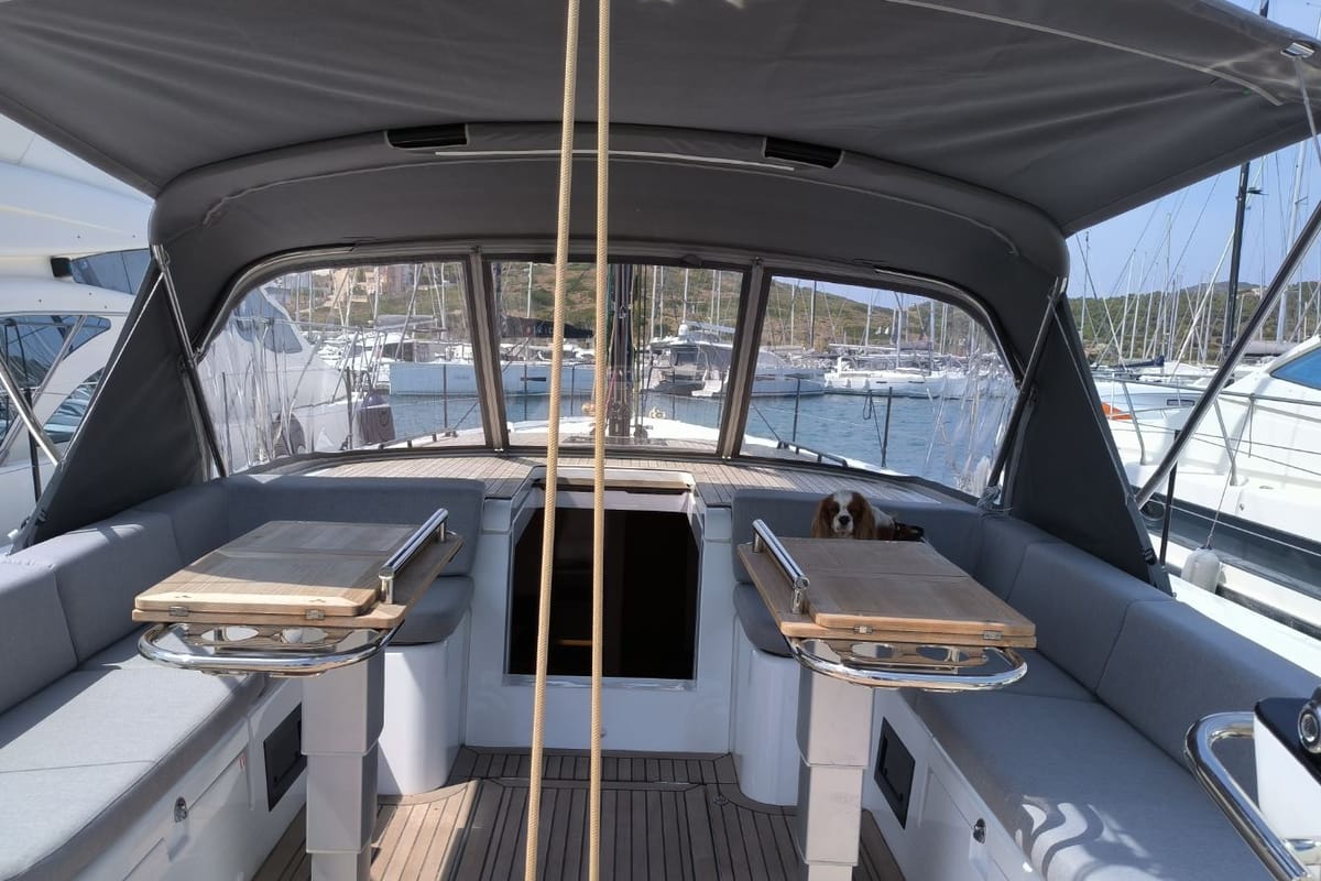 Oktana, a Beneteau First 53 sailboat at Lavreotiki Municipal Unit, Greece