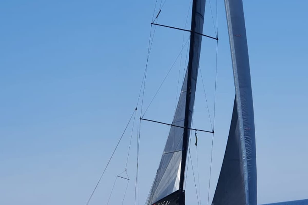 Oktana, a Beneteau First 53 sailboat at Lavreotiki Municipal Unit, Greece