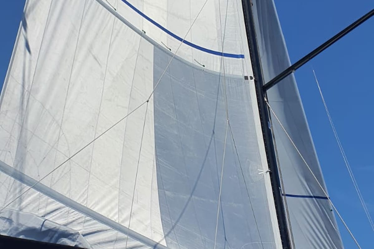Oktana, a Beneteau First 53 sailboat at Lavreotiki Municipal Unit, Greece