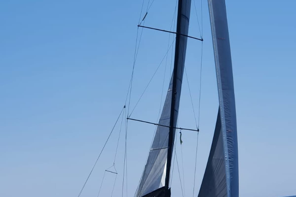 Oktana, a Beneteau First 53 sailboat at Lavreotiki Municipal Unit, Greece
