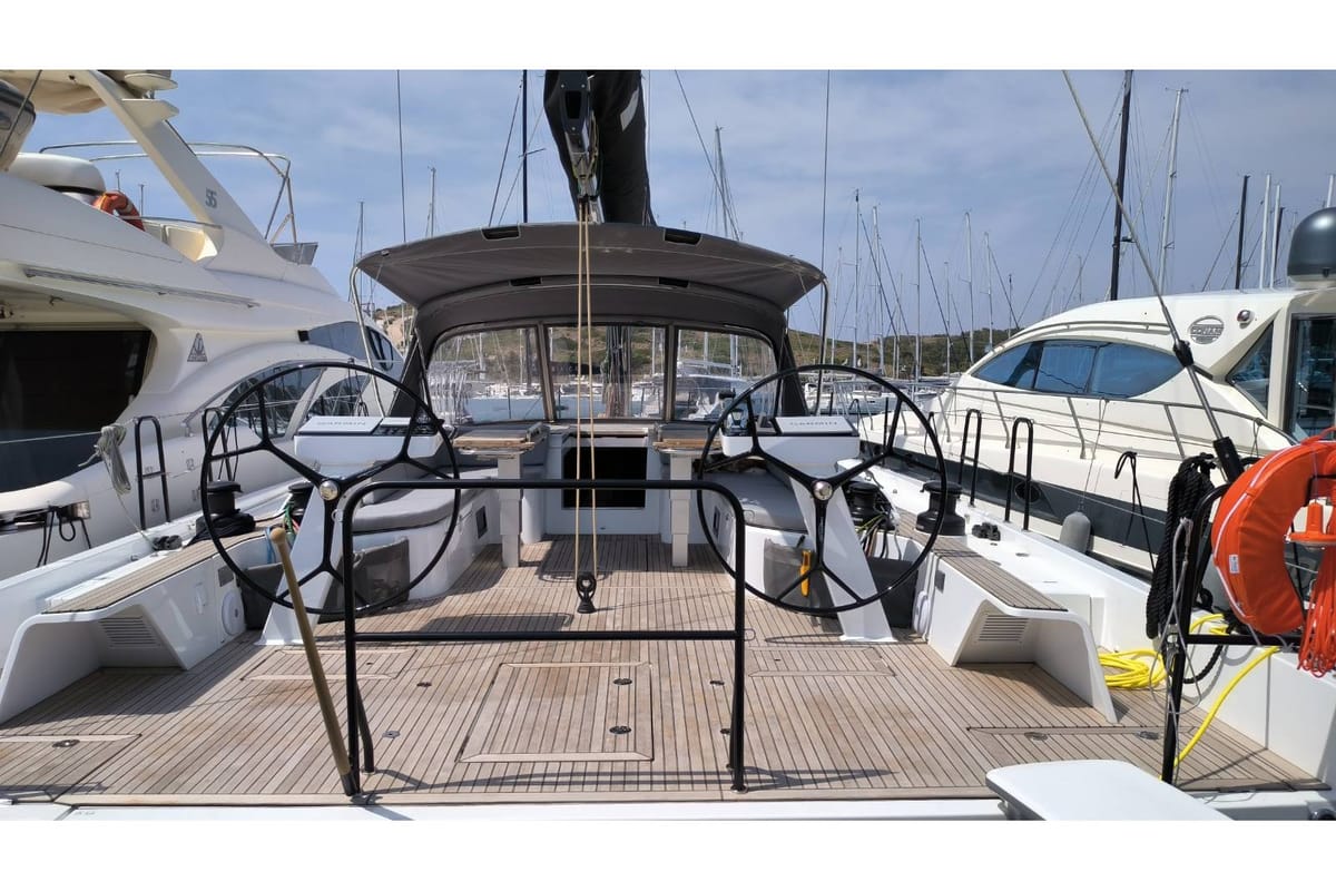 Oktana, a Beneteau First 53 sailboat at Lavreotiki Municipal Unit, Greece