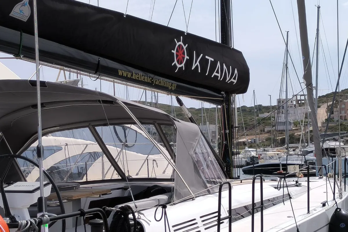 Oktana, a Beneteau First 53 sailboat at Lavreotiki Municipal Unit, Greece