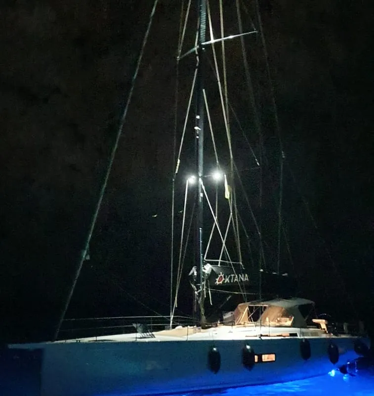Oktana, a Beneteau First 53 sailboat at Lavreotiki Municipal Unit, Greece