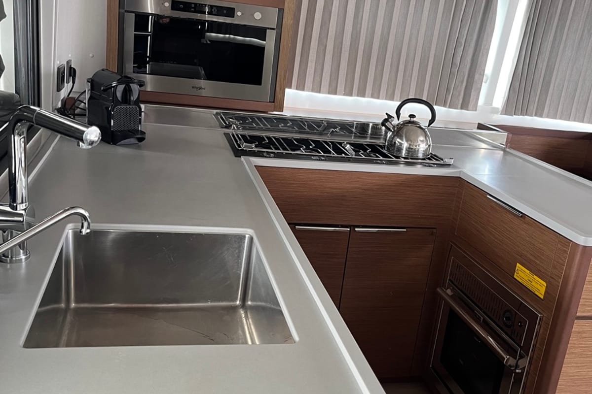 Galley of Amlad, a Lagoon 42 catamaran at Salerno, Italy