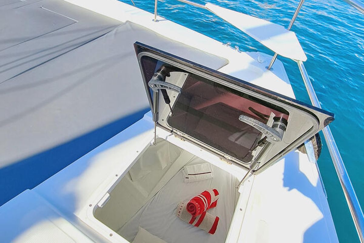Cancelli del Cielo, a Bali 4.6 catamaran at Sant Antoni de Portmany, Spain