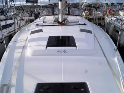 Deck of Mickey, a Hanse Yachts Hanse 415 sailboat at Primošten, Croatia