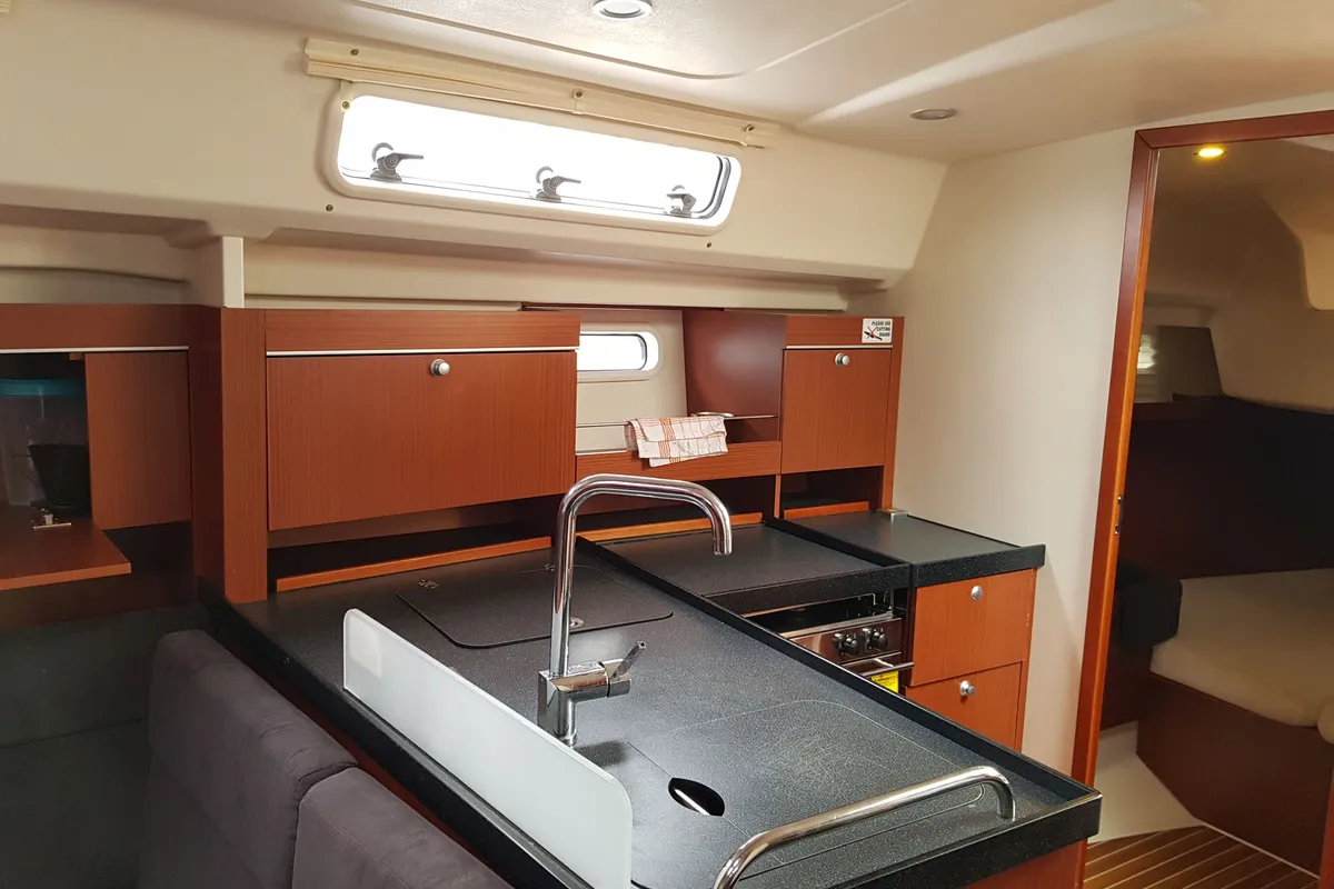 Galley of Mickey, a Hanse Yachts Hanse 415 sailboat at Primošten, Croatia