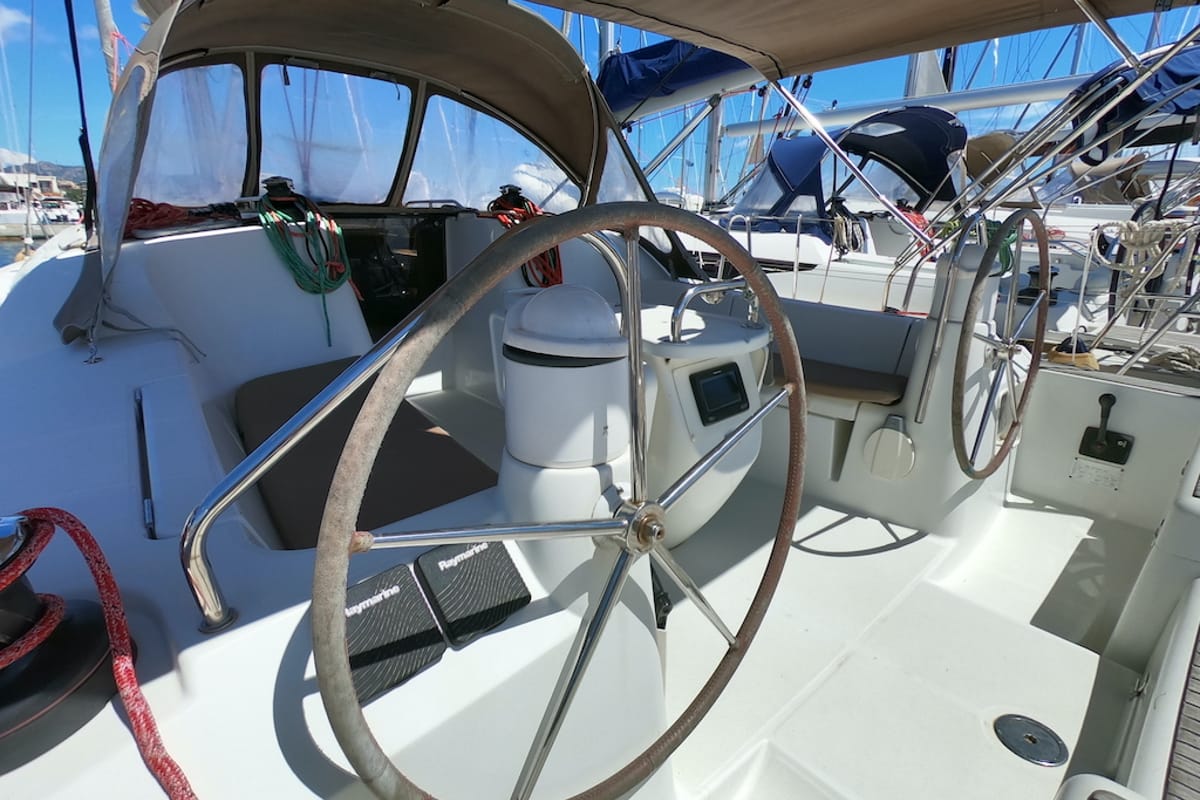 Praha, a Jeanneau Sun Odyssey 42i sailboat at Olbia, Italy