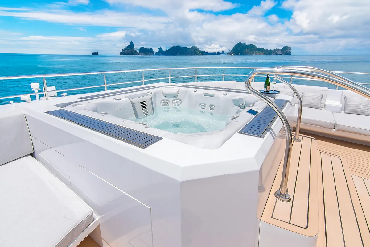 Tribute, a Luxury Luxury Motor Yacht yacht at Parroquia Puerto Baquerizo Moreno, Ecuador
