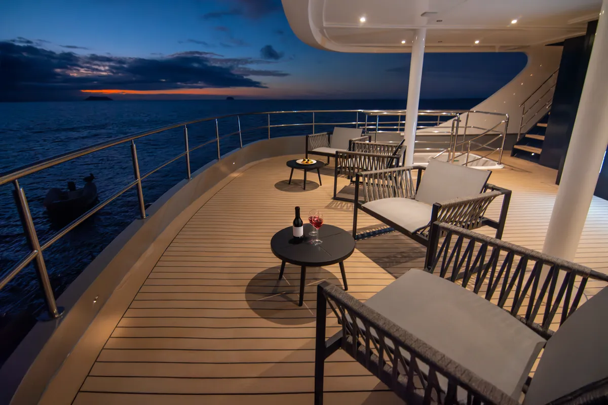 Tribute, a Luxury Luxury Motor Yacht yacht at Parroquia Puerto Baquerizo Moreno, Ecuador