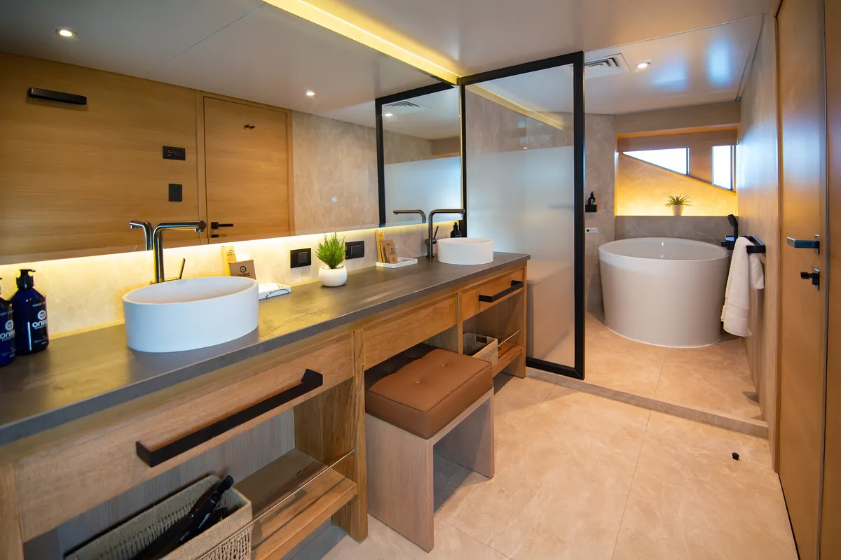Tribute, a Luxury Luxury Motor Yacht yacht at Parroquia Puerto Baquerizo Moreno, Ecuador