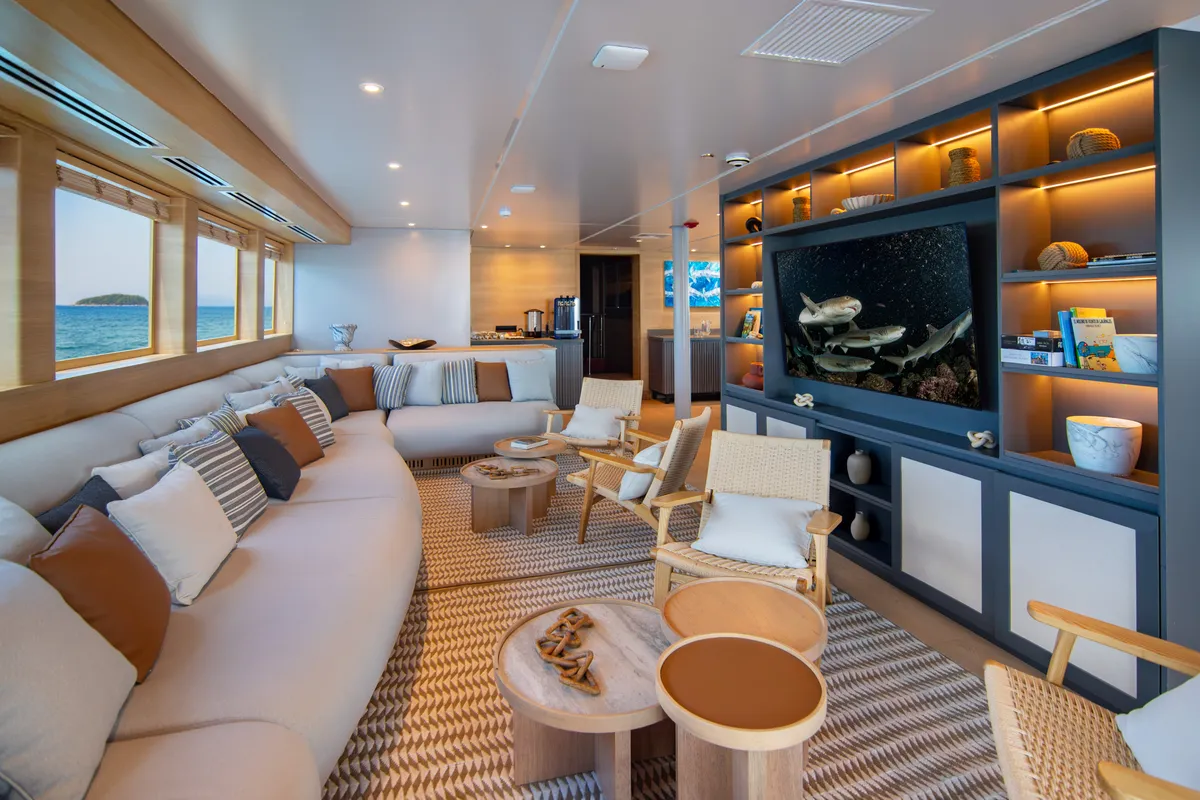 Tribute, a Luxury Luxury Motor Yacht yacht at Parroquia Puerto Baquerizo Moreno, Ecuador