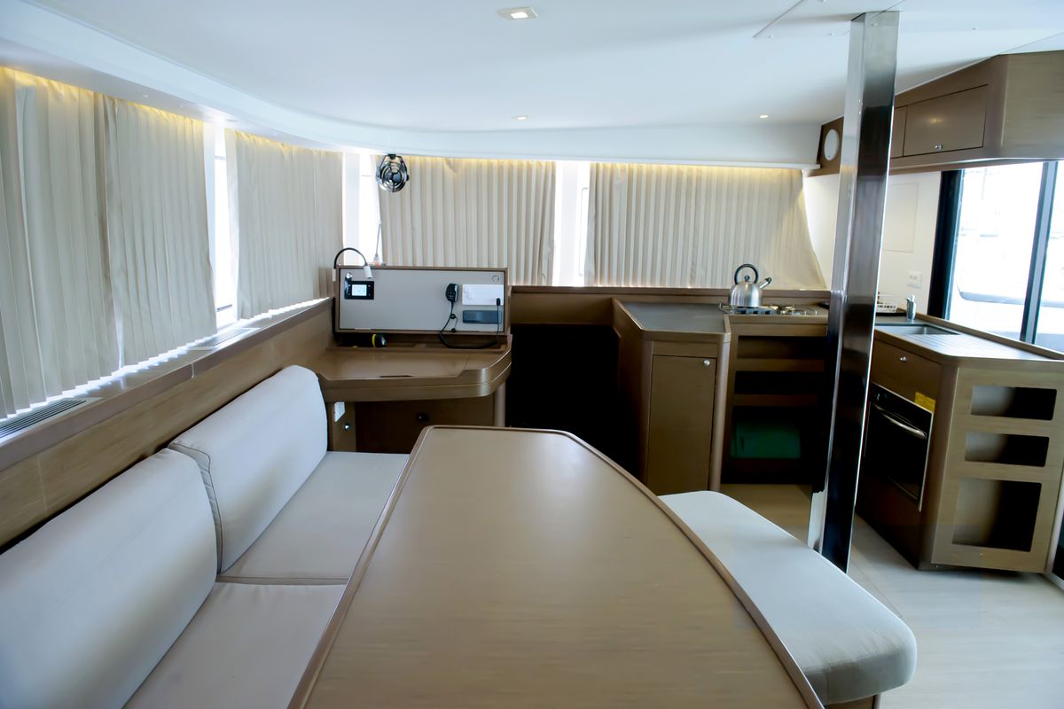 Exterior view of Full Moon, a Lagoon 42 catamaran at Municipal Unit of Lefkada, Greece