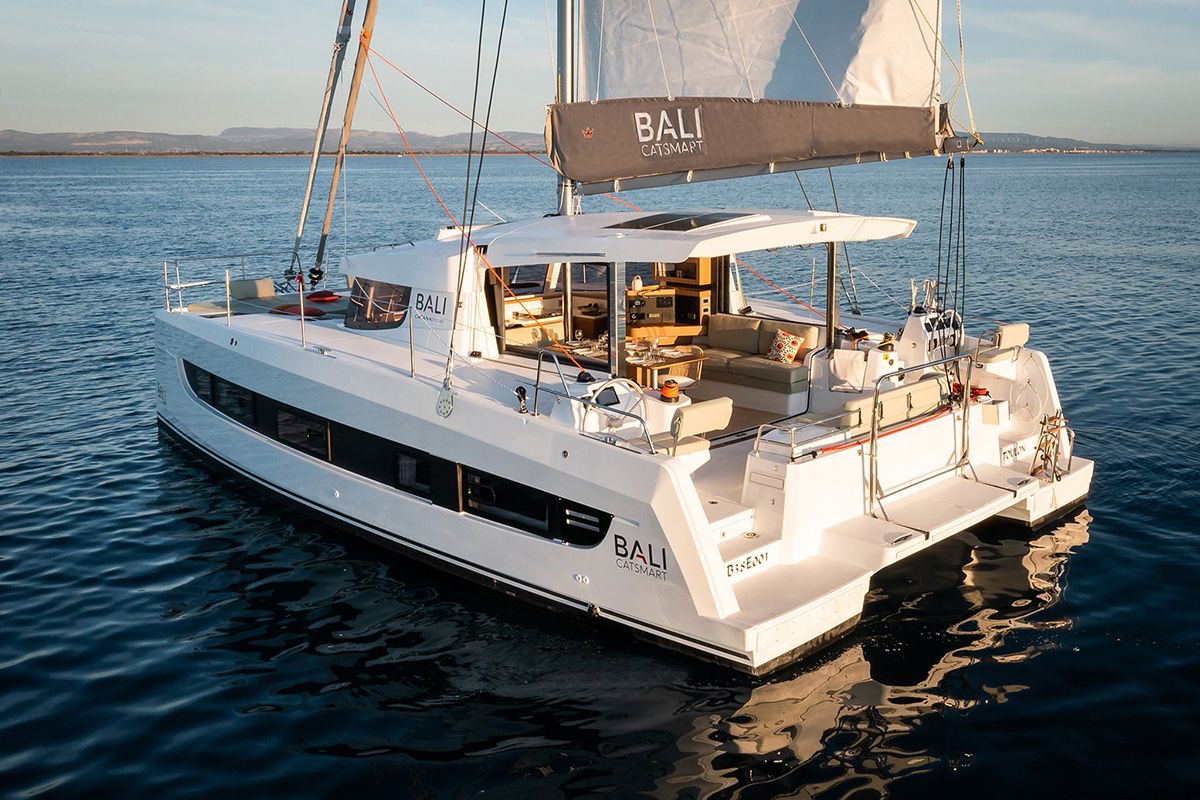 Exterior view of GoWithTheFlow, a Bali Catsmart catamaran at Seget Donji, Croatia