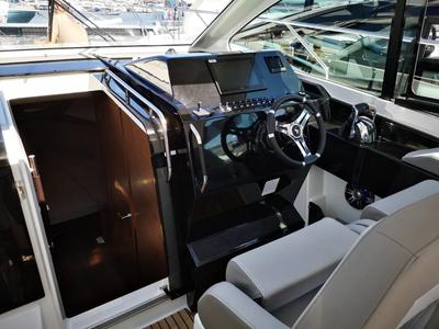 Cockpit of Speed, a Beneteau Gran Turismo 32 motorboat at Grad Pula, Croatia