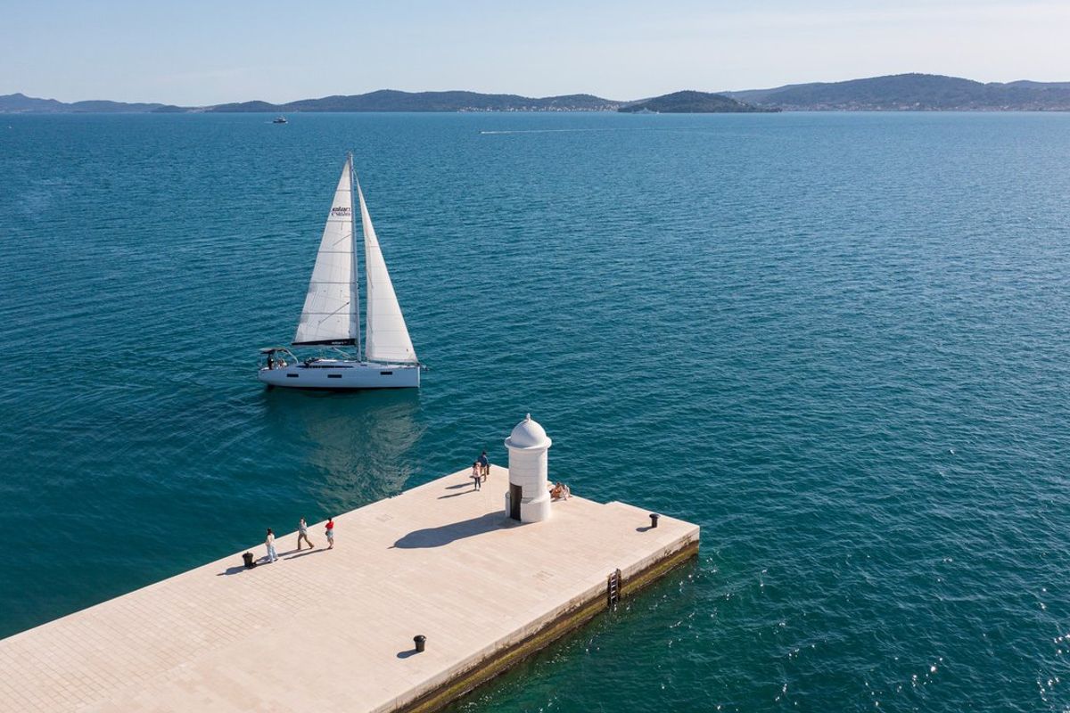 Exterior view of Zara, a Elan Impression 45 sailboat at Zadar, Croatia