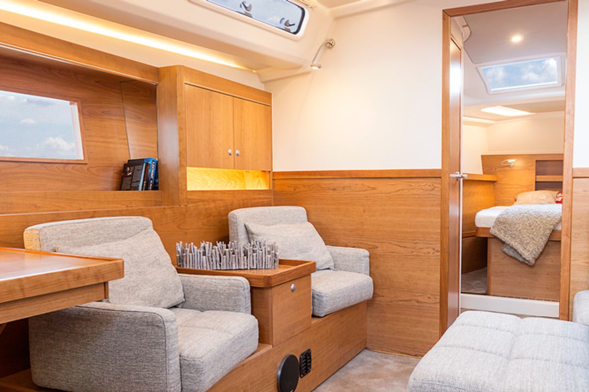 Salon of Scarlett, a Hanse Yachts Hanse 455 sailboat at Seget Donji, Croatia