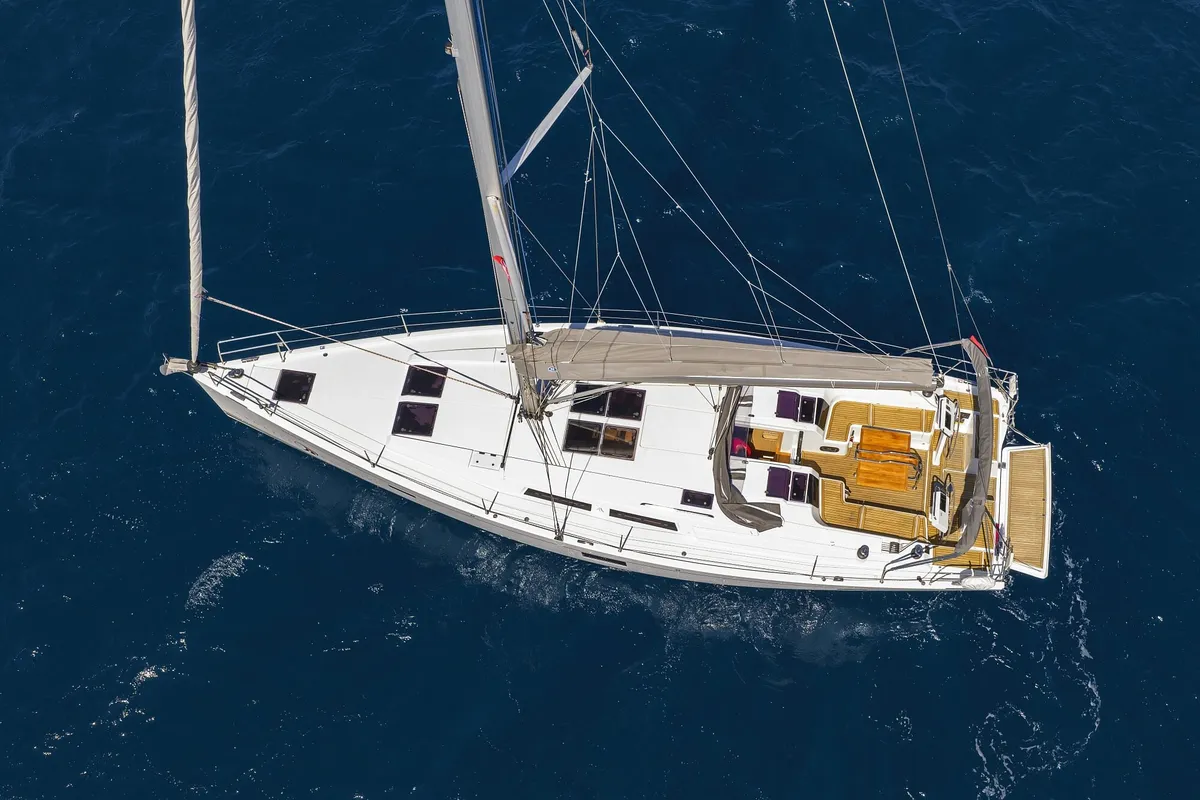 Scarlett, a Hanse Yachts Hanse 455 sailboat at Seget Donji, Croatia