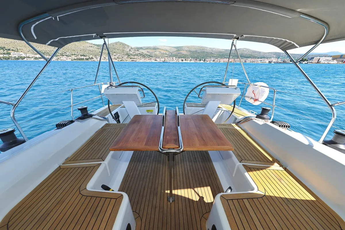 Scarlett, a Hanse Yachts Hanse 455 sailboat at Seget Donji, Croatia
