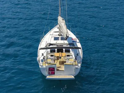 Scarlett, a Hanse Yachts Hanse 455 sailboat at Seget Donji, Croatia