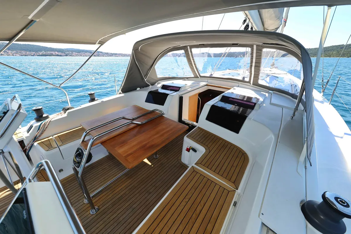 Scarlett, a Hanse Yachts Hanse 455 sailboat at Seget Donji, Croatia