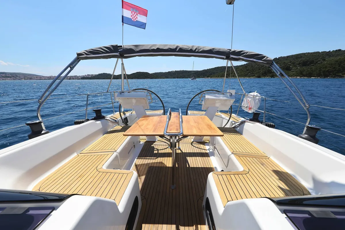 Scarlett, a Hanse Yachts Hanse 455 sailboat at Seget Donji, Croatia
