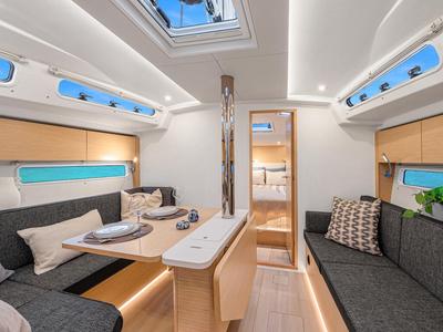 Salon of Valentina, a Hanse Yachts Hanse 360 sailboat at Capo d'Orlando, Italy