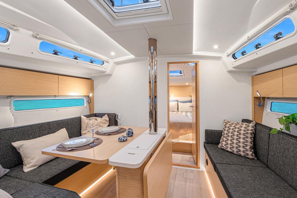 Salon of Valentina, a Hanse Yachts Hanse 360 sailboat at Capo d'Orlando, Italy