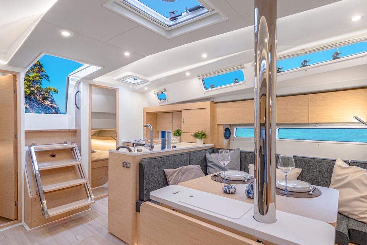 Salon of Valentina, a Hanse Yachts Hanse 360 sailboat at Capo d'Orlando, Italy