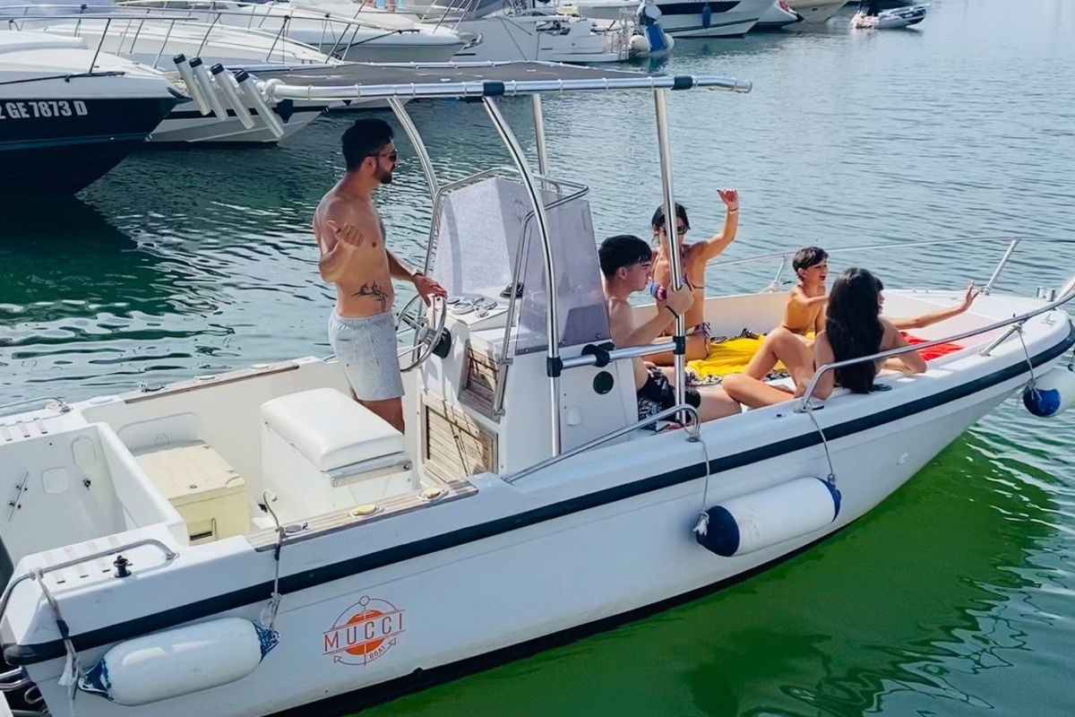 Exterior view of Sessa, a Gulet Motorboat motorboat at Nettuno, Italy