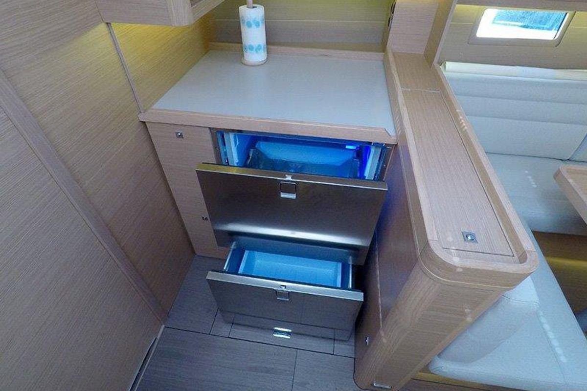 Galley of Avalon II, a Dufour 460 GL sailboat at Grad Šibenik, Croatia