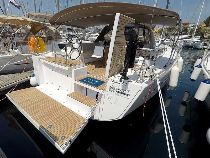 Avalon II, a Dufour 460 GL sailboat at Grad Šibenik, Croatia