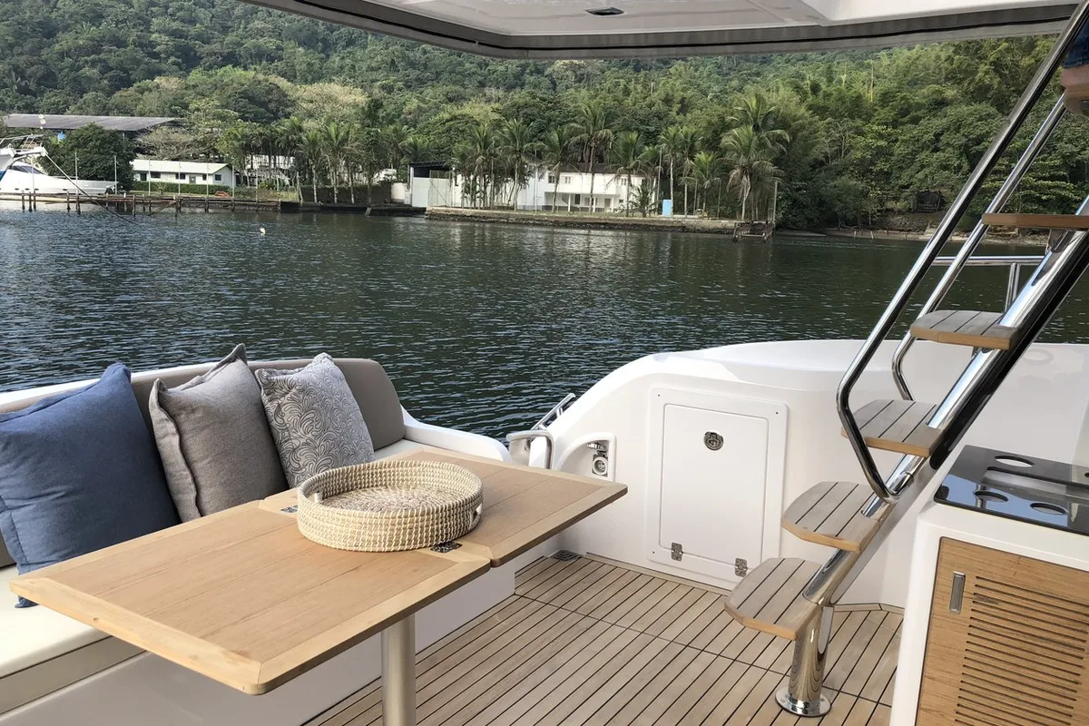 Deck of Noa, a Sessa Marine Sessa Fly 42 yacht at Općina Sukošan, Croatia