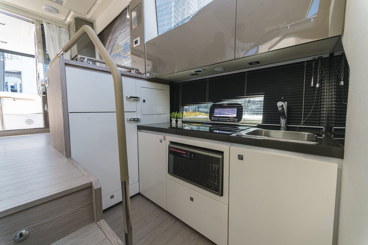 Galley of Noa, a Sessa Marine Sessa Fly 42 yacht at Općina Sukošan, Croatia