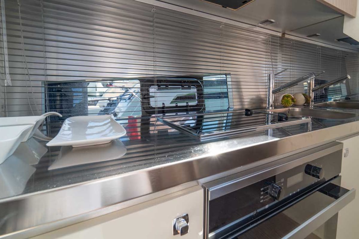 Galley of Noa, a Sessa Marine Sessa Fly 42 yacht at Općina Sukošan, Croatia