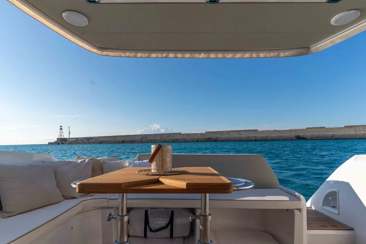Deck of Noa, a Sessa Marine Sessa Fly 42 yacht at Općina Sukošan, Croatia
