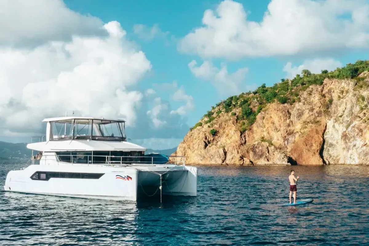 Exterior view of Moorings 534 PC/8+1 Club, a Leopard 53 PC catamaran at Road Town, British Virgin Islands